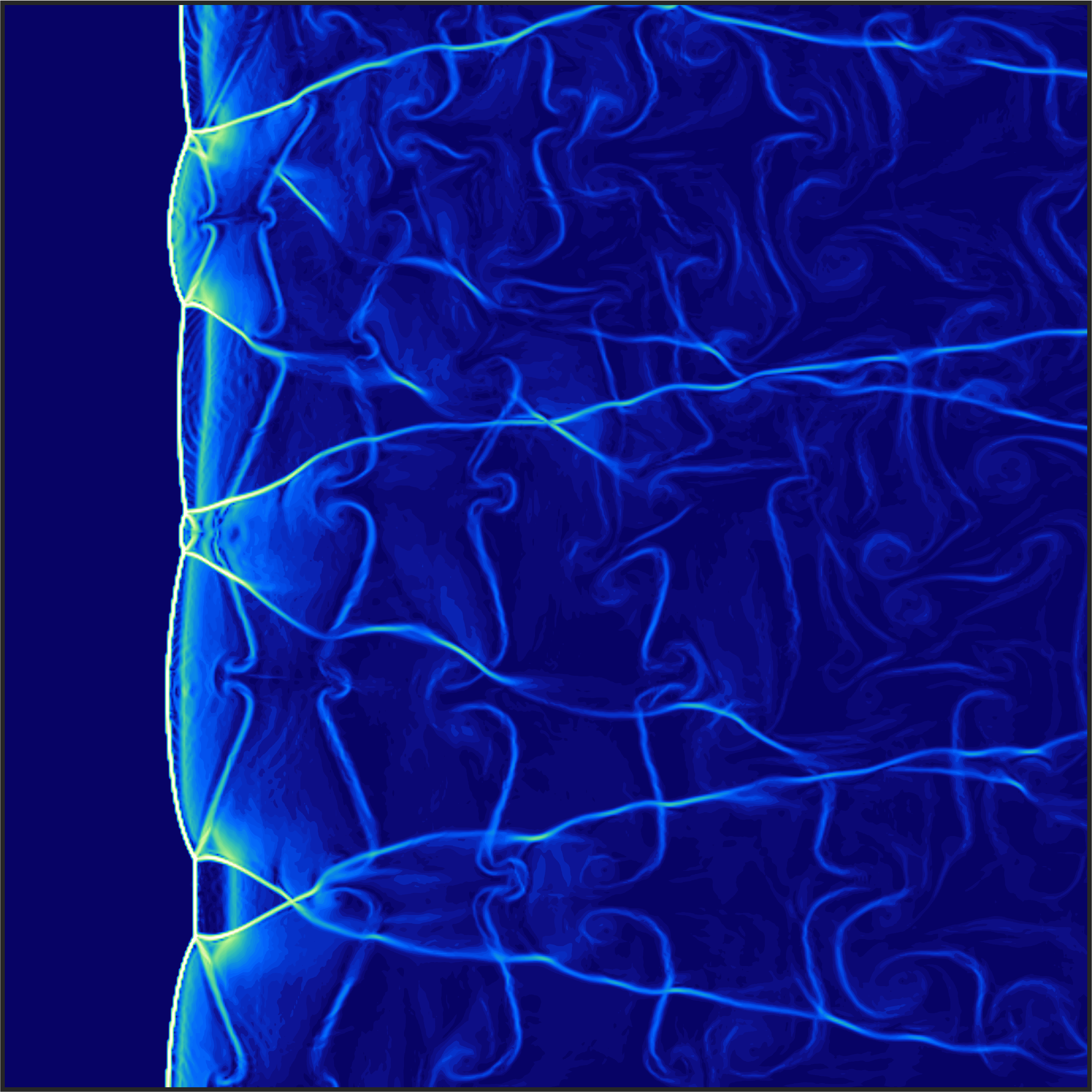Numerical schileren of the flow