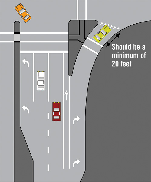An example of turn lanes.